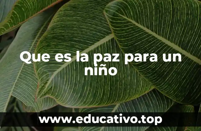 Que es la paz para un niño