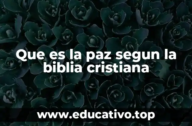 Que es la paz segun la biblia cristiana