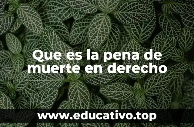 Que es la pena de muerte en derecho