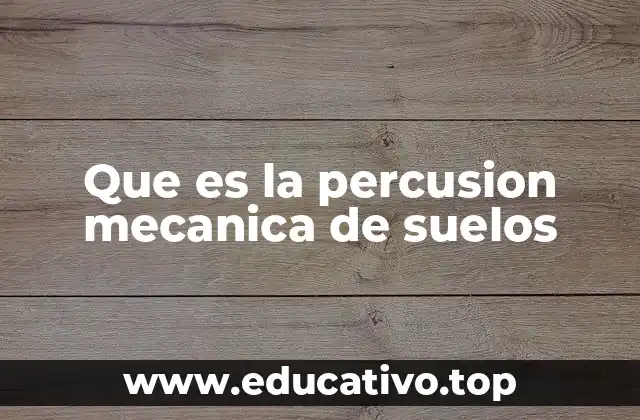 Que es la percusion mecanica de suelos