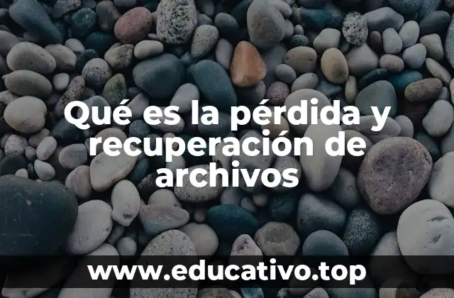 Qué es la pérdida y recuperación de archivos