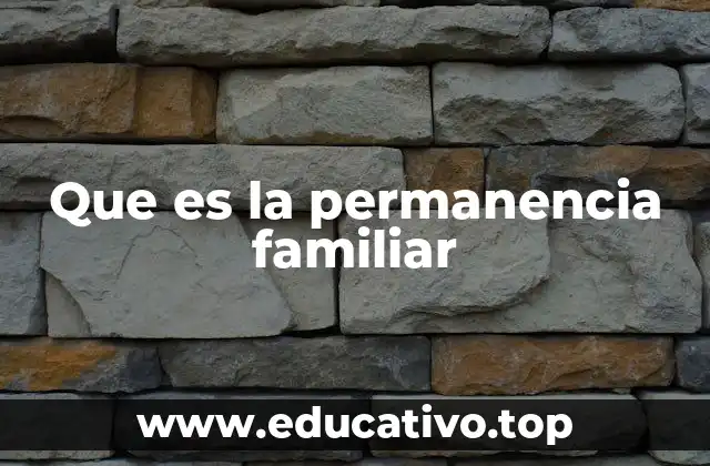 Que es la permanencia familiar