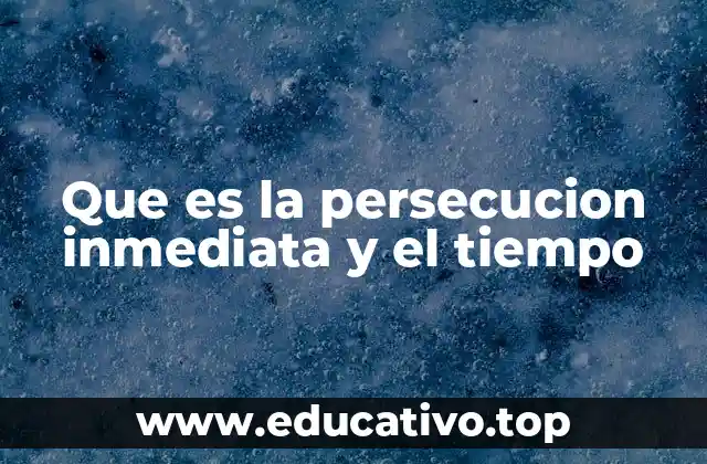 Que es la persecucion inmediata y el tiempo
