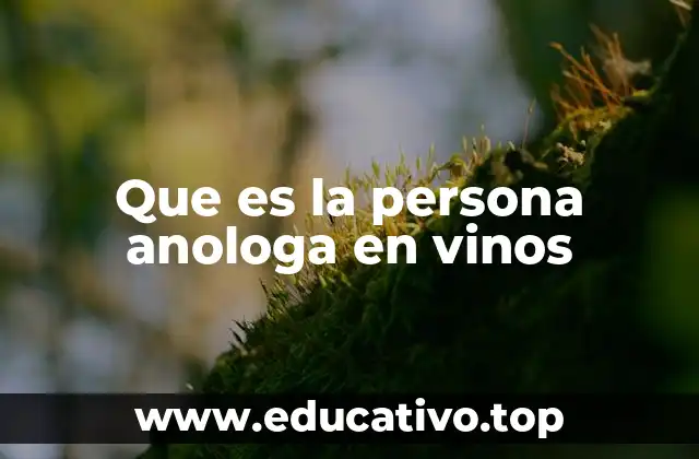 Que es la persona anologa en vinos