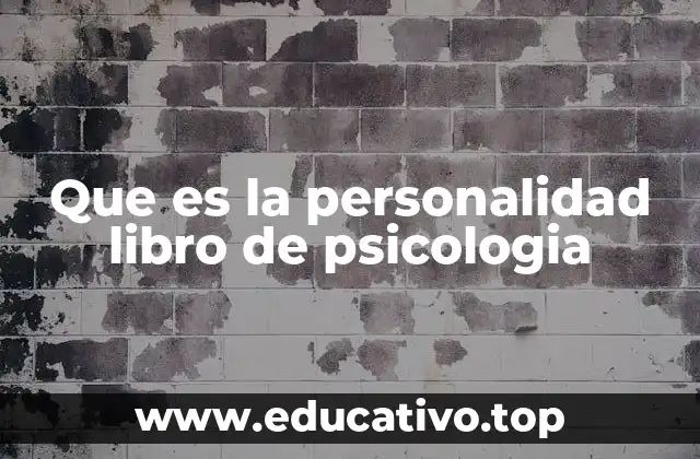 Que es la personalidad libro de psicologia
