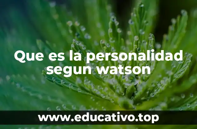 Que es la personalidad segun watson
