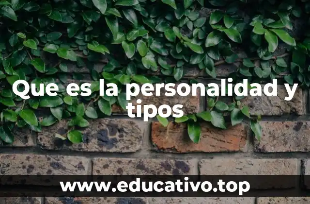 Que es la personalidad y tipos