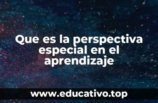 Que es la perspectiva especial en el aprendizaje