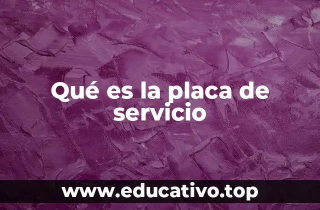 Qué es la placa de servicio