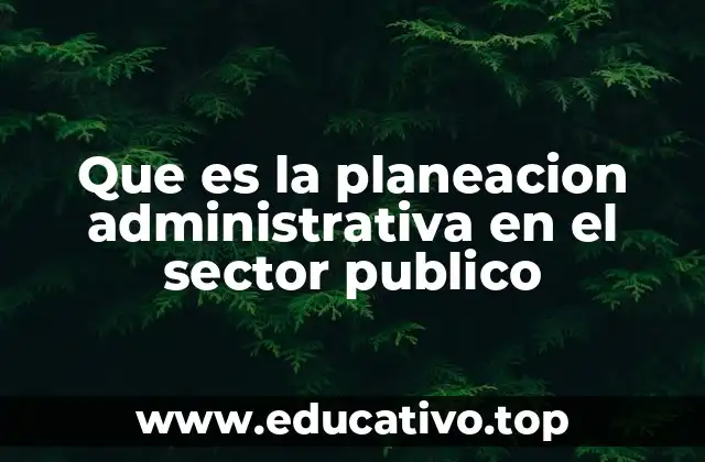 Que es la planeacion administrativa en el sector publico