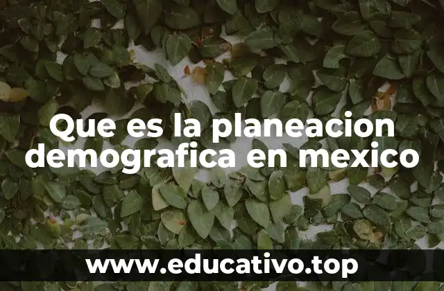 Que es la planeacion demografica en mexico