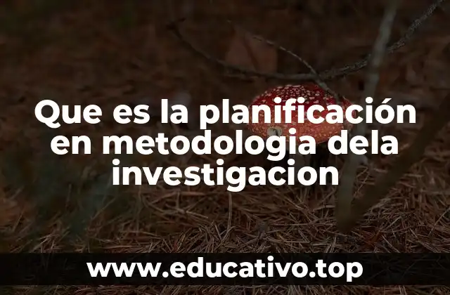Que es la planificación en metodologia dela investigacion
