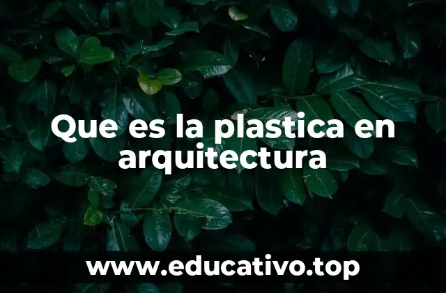 Que es la plastica en arquitectura