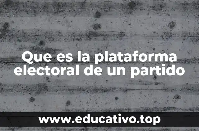 Que es la plataforma electoral de un partido