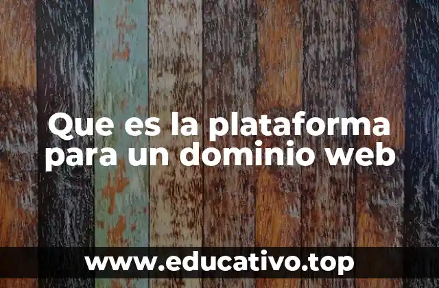 Que es la plataforma para un dominio web