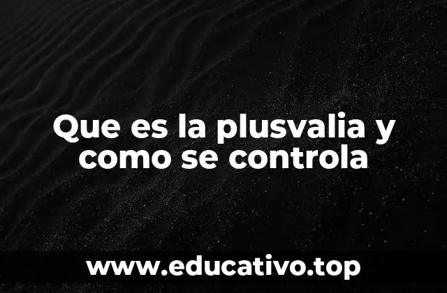 Que es la plusvalia y como se controla