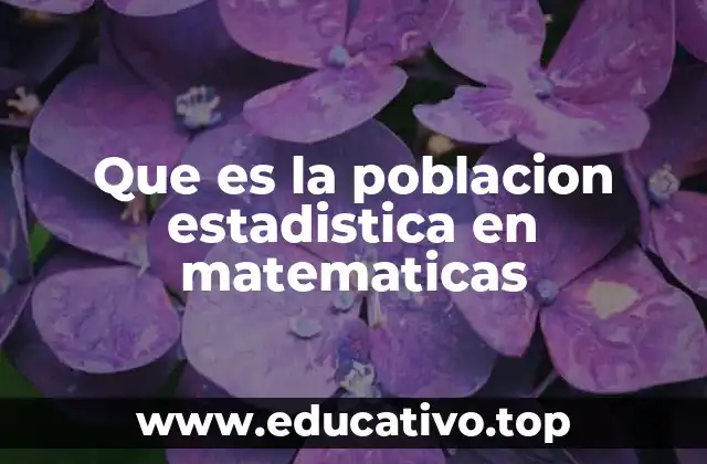 Que es la poblacion estadistica en matematicas