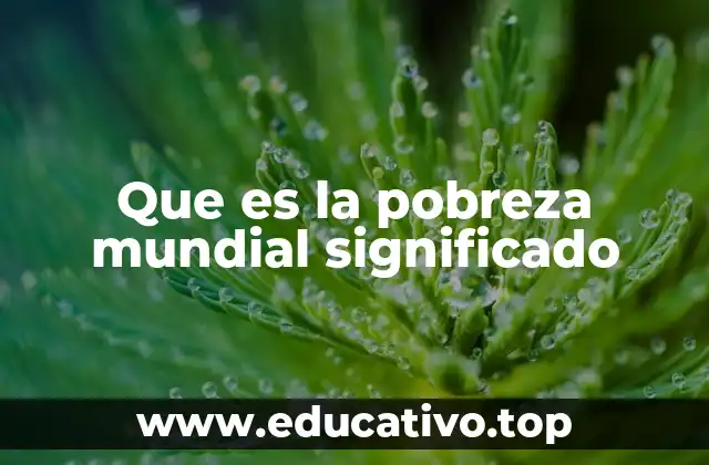 Que es la pobreza mundial significado