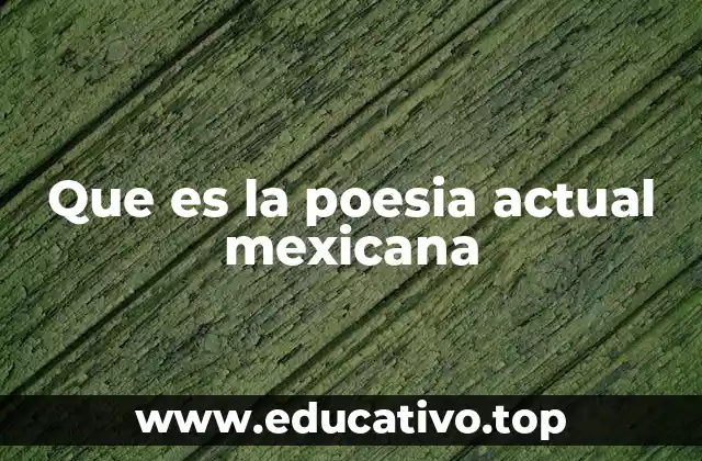 Que es la poesia actual mexicana