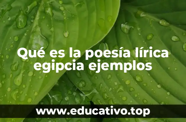 Qué es la poesía lírica egipcia ejemplos