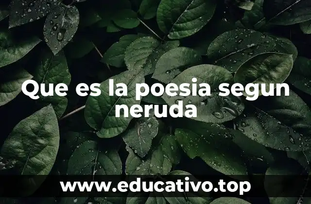 Que es la poesia segun neruda