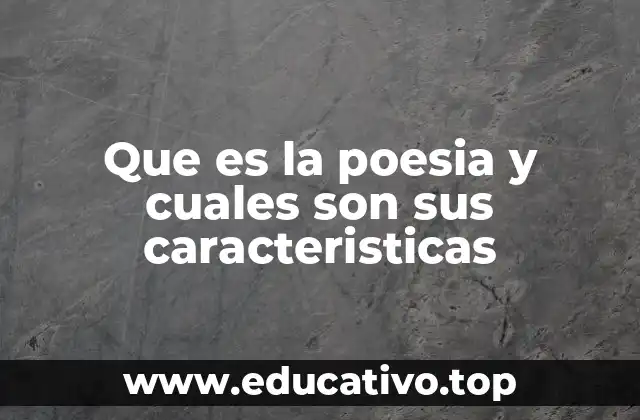 Que es la poesia y cuales son sus caracteristicas