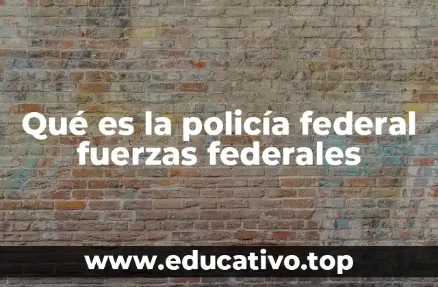 Qué es la policía federal fuerzas federales