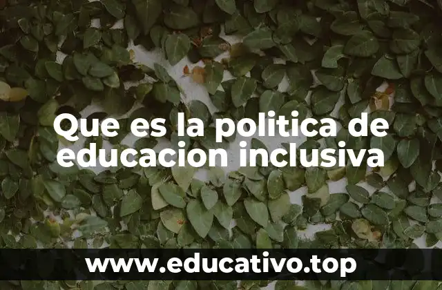 Que es la politica de educacion inclusiva