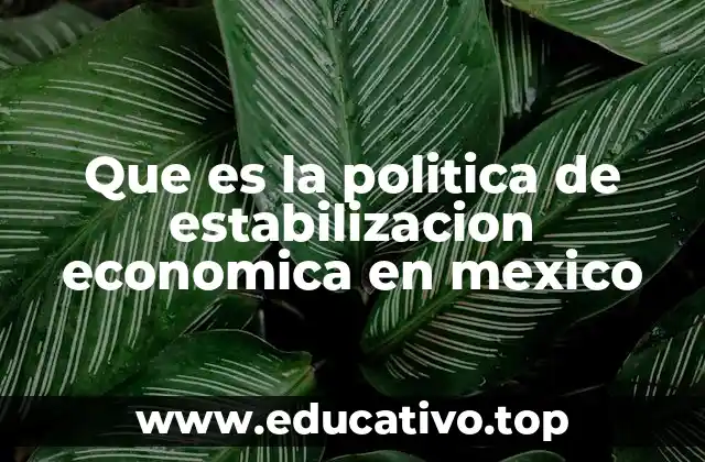 Que es la politica de estabilizacion economica en mexico