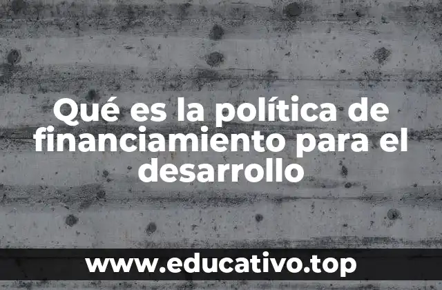 Qué es la política de financiamiento para el desarrollo