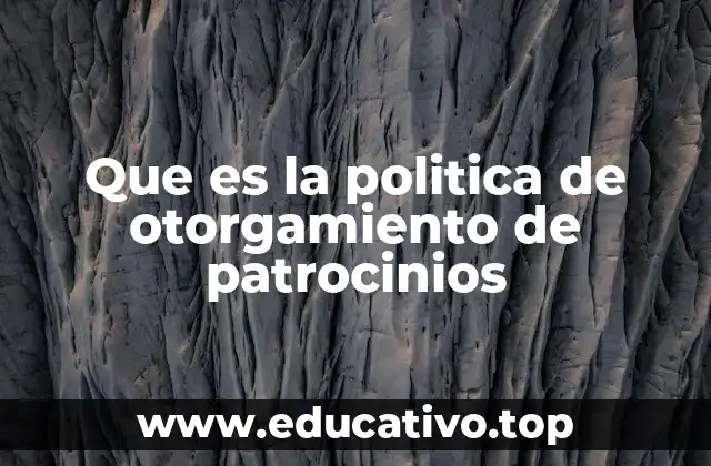 Que es la politica de otorgamiento de patrocinios