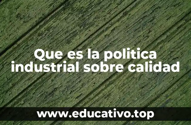 Que es la politica industrial sobre calidad