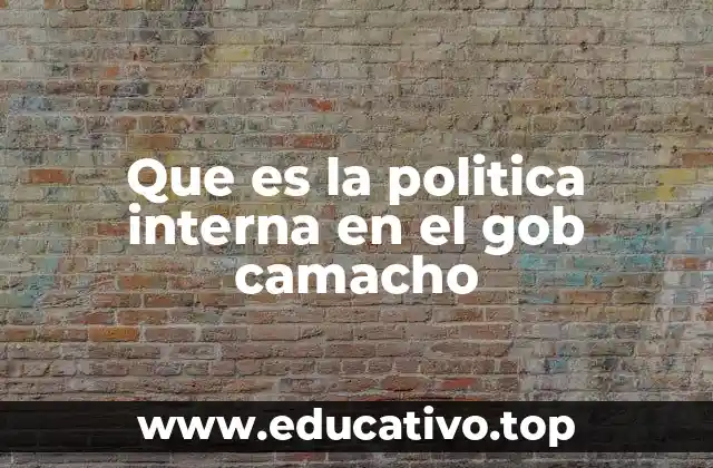 Que es la politica interna en el gob camacho
