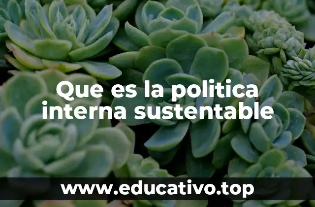 Que es la politica interna sustentable