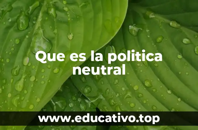 Que es la politica neutral