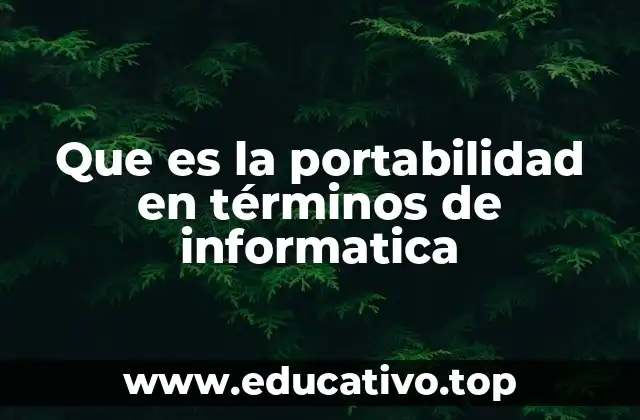 Que es la portabilidad en términos de informatica