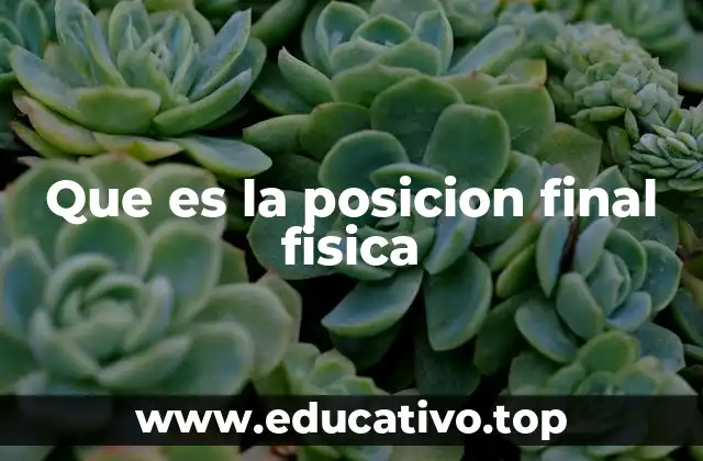 Que es la posicion final fisica