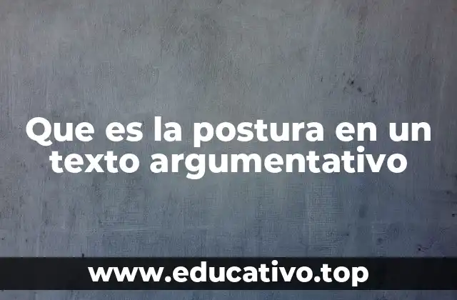 Que es la postura en un texto argumentativo