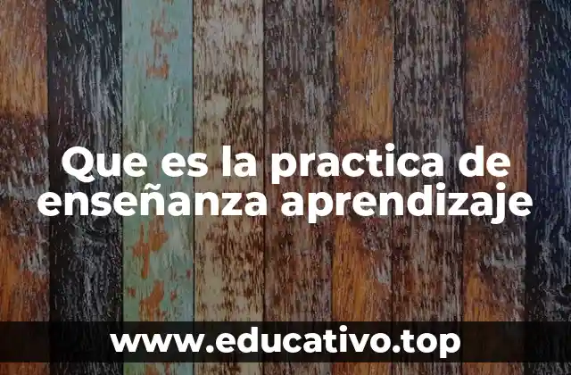 Que es la practica de enseñanza aprendizaje