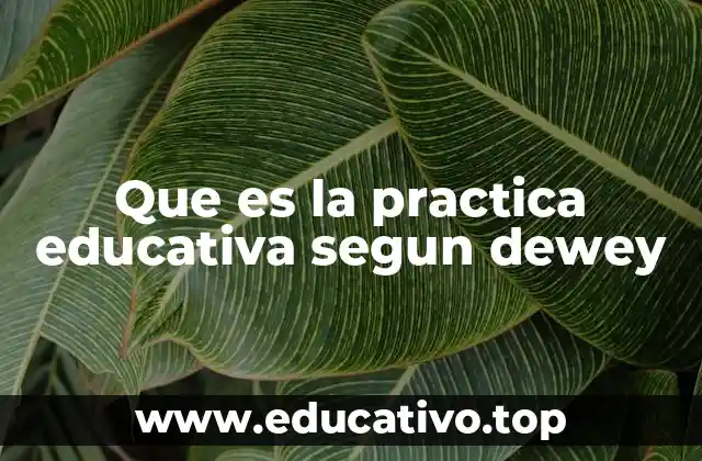 Que es la practica educativa segun dewey