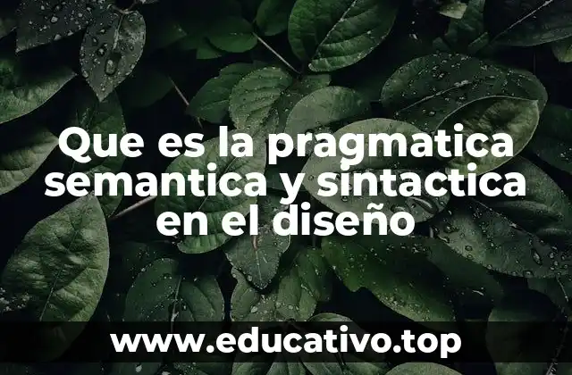 Que es la pragmatica semantica y sintactica en el diseño