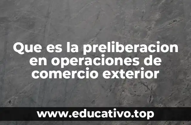 Que es la preliberacion en operaciones de comercio exterior
