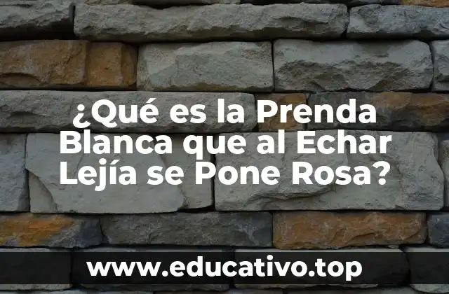 ¿Qué es la Prenda Blanca que al Echar Lejía se Pone Rosa?