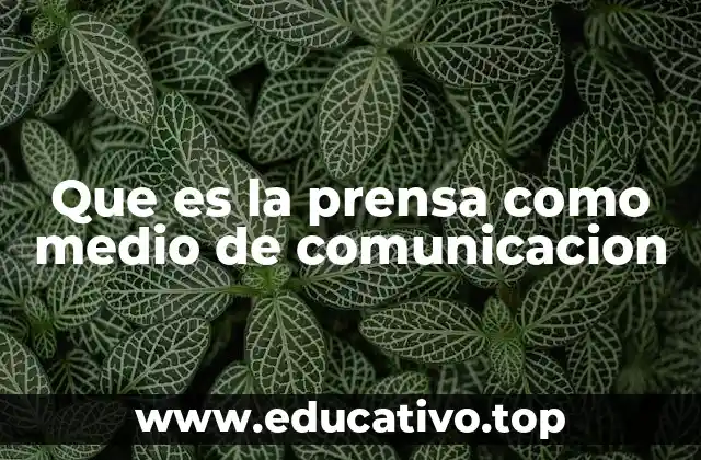 Que es la prensa como medio de comunicacion