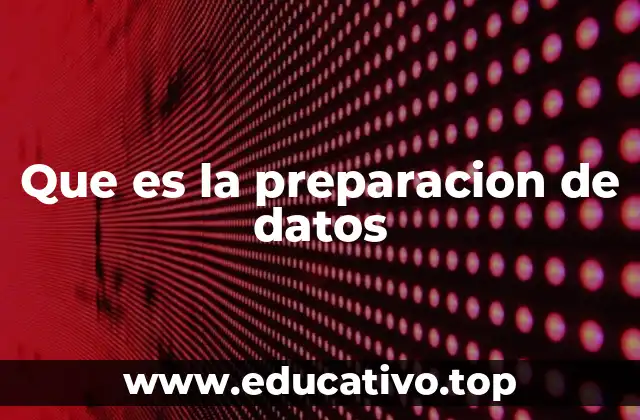 Que es la preparacion de datos