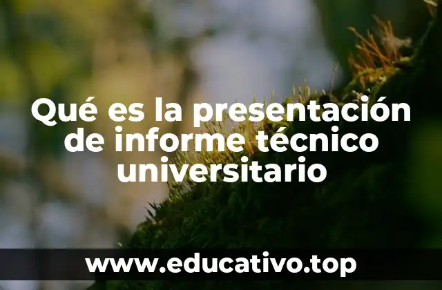 Qué es la presentación de informe técnico universitario