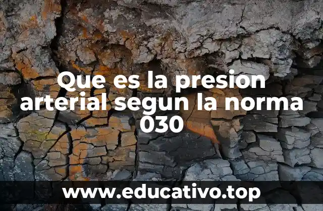 Que es la presion arterial segun la norma 030