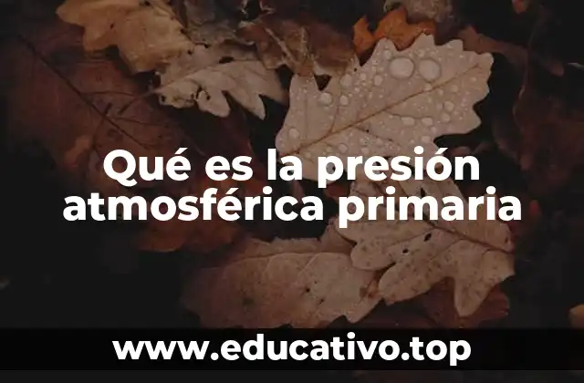 Qué es la presión atmosférica primaria
