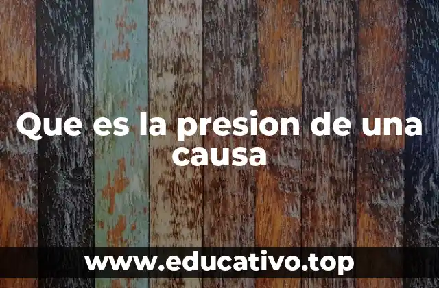 Que es la presion de una causa