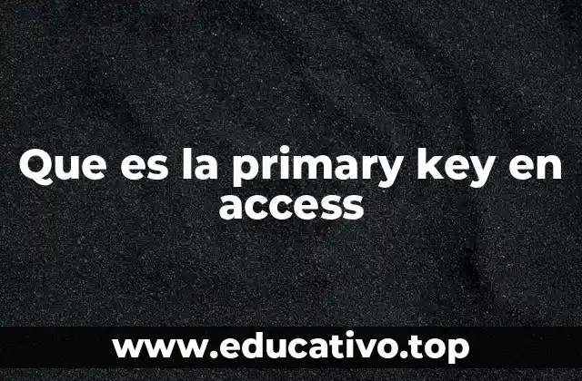 Que es la primary key en access